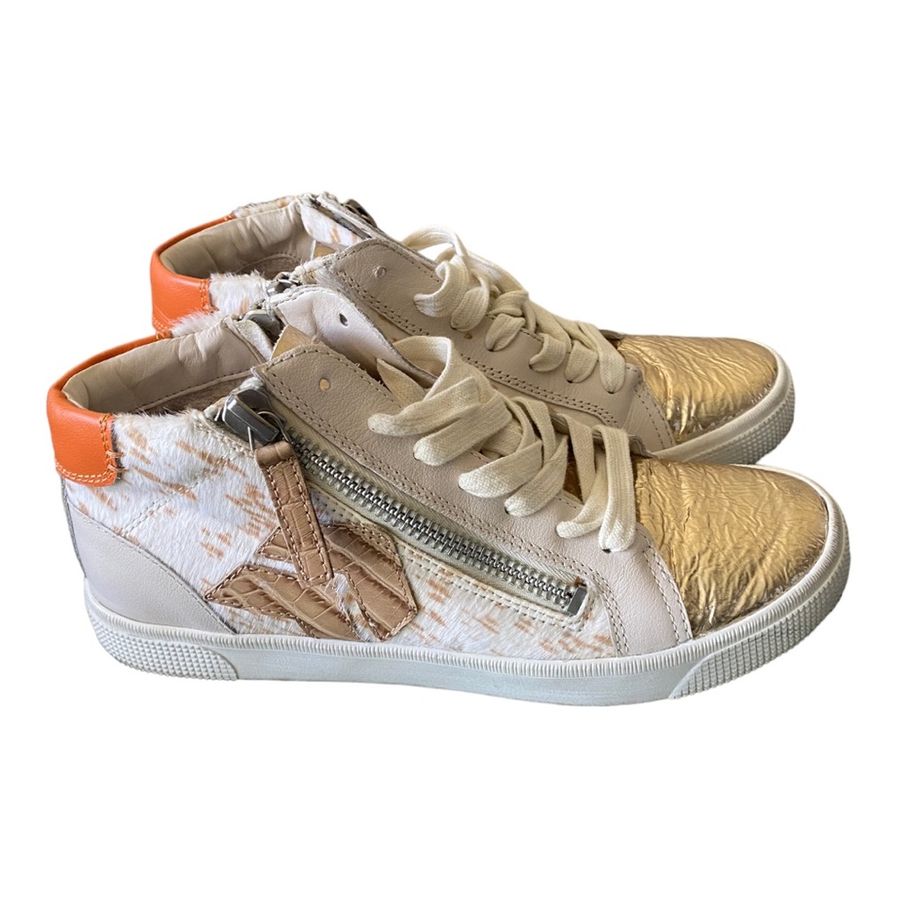Dolce Vita Cow Hair Metallic High Tops Size 9.5